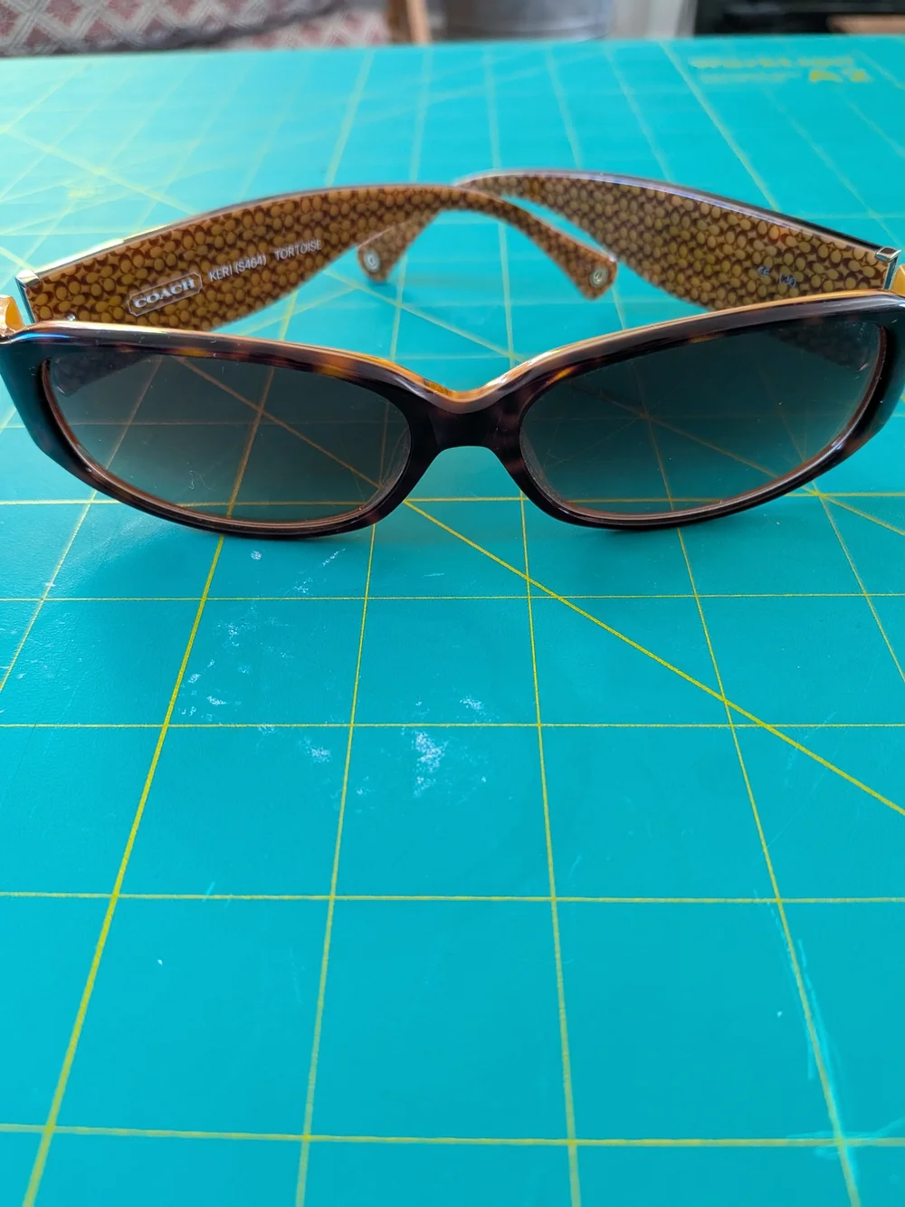 Coach Tortoise Shell Rectangle Sunglasses in Brown